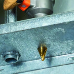 Klein Tools 25962 Step Drill Bit, 3/16 to 7/8-Inch, Spiral Double-Fluted, Cuts Thin Metal, Plastic, Aluminum, Wood, 1/4-Inch Hex Shank, VACO - Image 10
