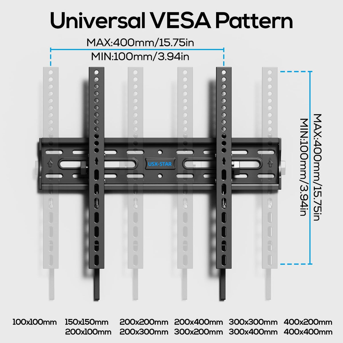 USX STAR television wall mount VESA compatibility layout