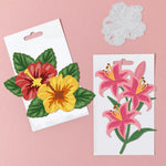 Layered lily flower paper craft design closeup