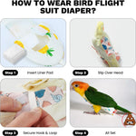 The complete set of colorful fruit pattern bird diapers including lemon and watermelon styles.