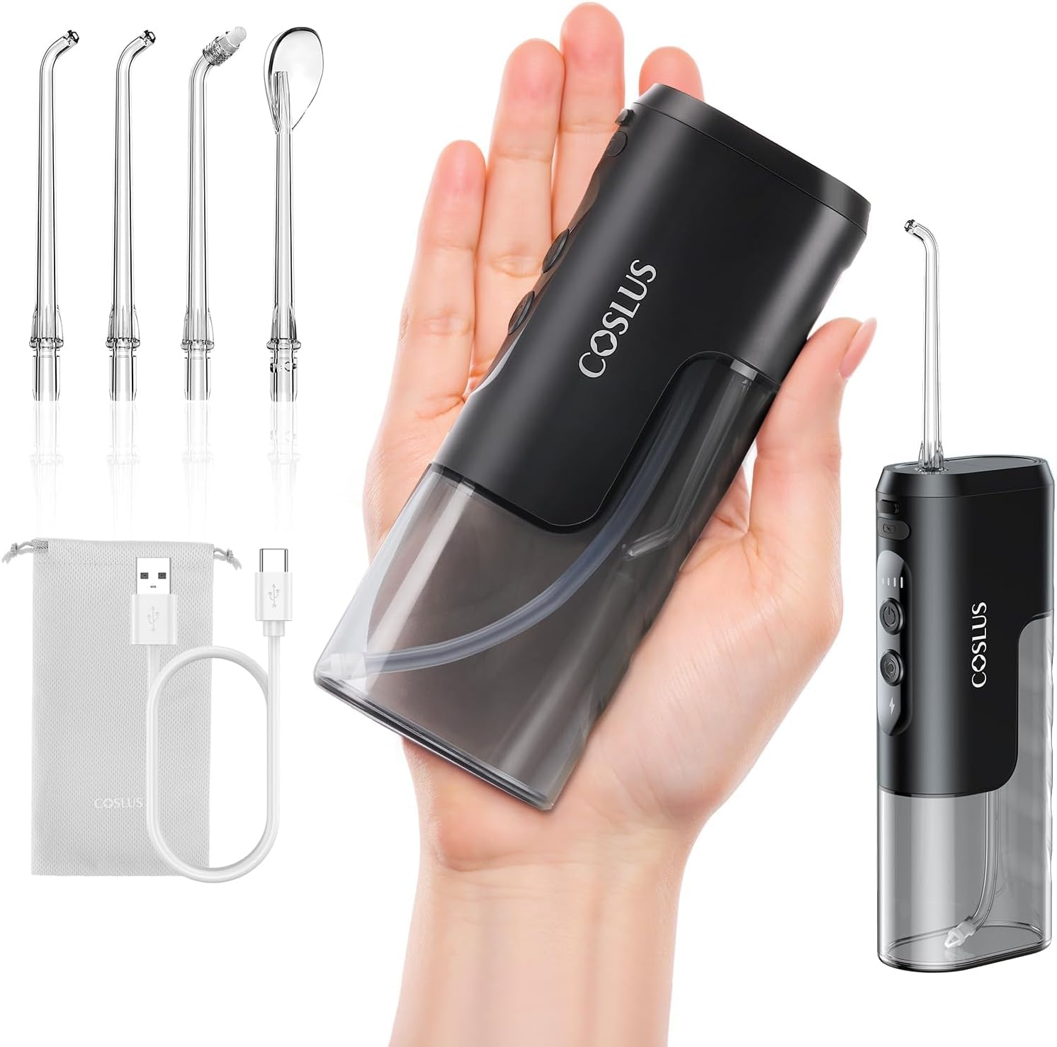 COSLUS T40 Mini Water Flosser front view portable oral irrigator