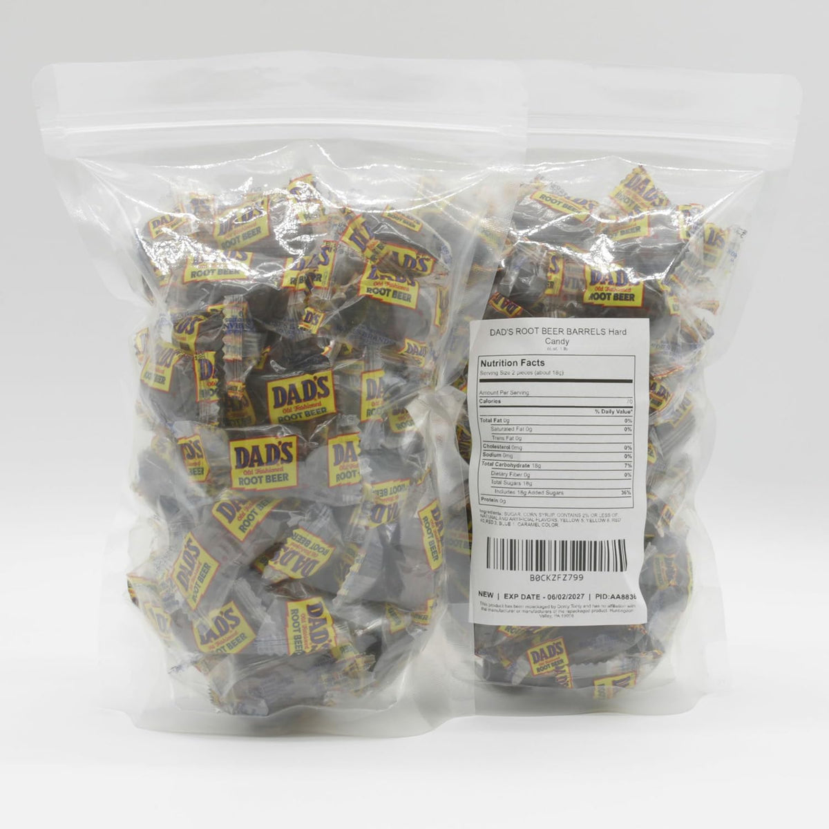 DAD'S ROOT BEER BARRELS Hard Candy 2 lb - Bulk Bag, Old Fashioned, Original Flavor, Individually Wrapped (100 Pieces) - Image 3