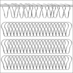 Clipstrip metal shower curtain rings front view showing pack of 100 silver hooks