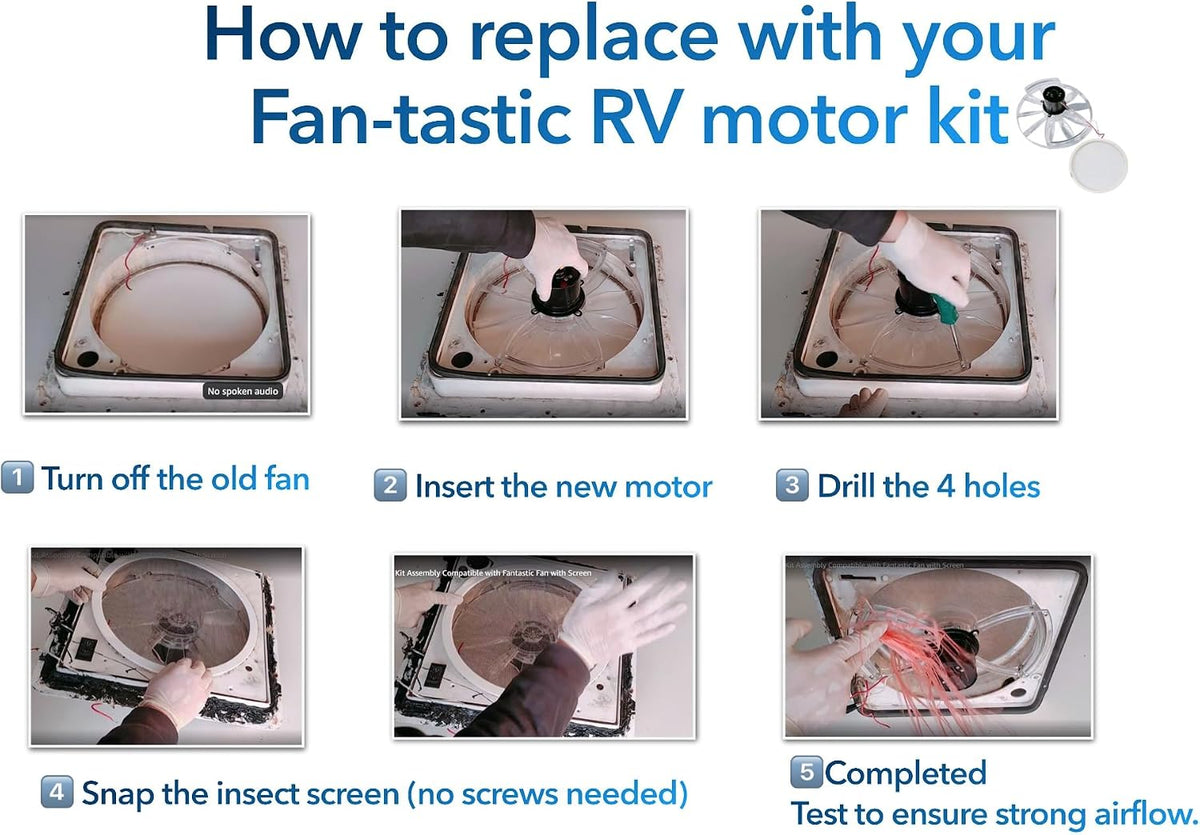 Feeoveo camper vent motor wiring leads