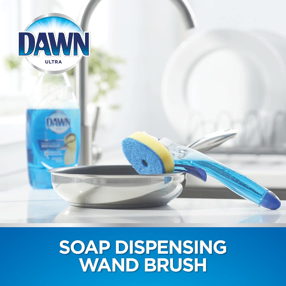 Dawn fillable handle dish wand demonstrating soap control trigger