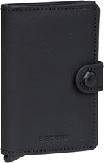 Secrid mini wallet front view matte black leather