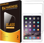 Qularlans 2 pack tempered glass screen protector for iPad 9.7 inch front view