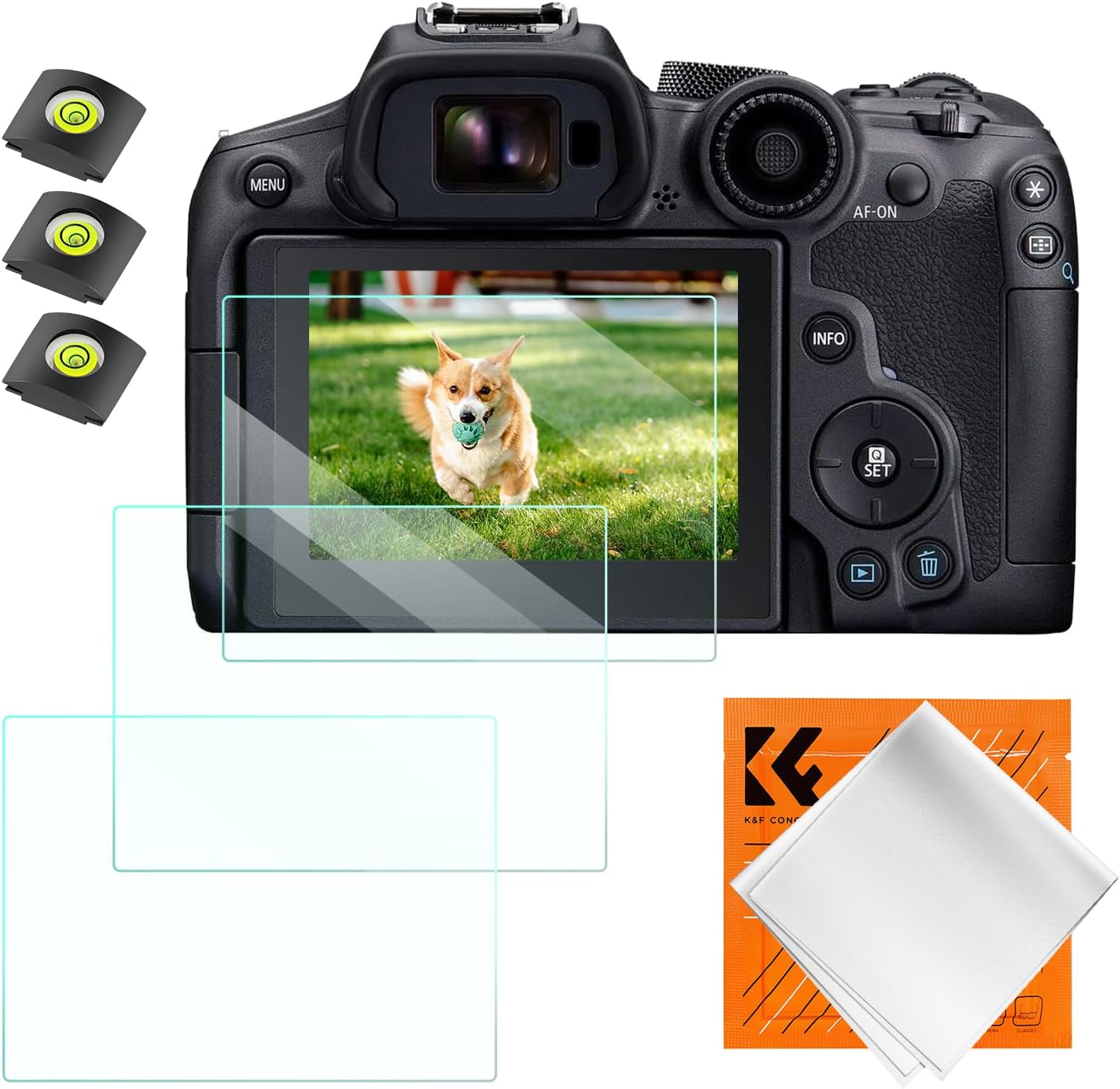 K&F Concept camera screen protector front view showcasing tempered glass clarity
