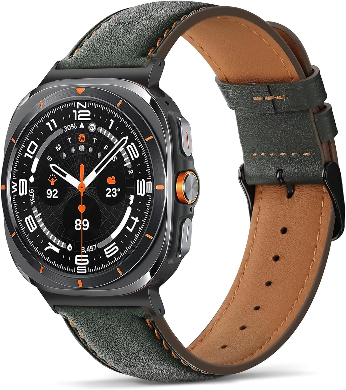 Tasikar Leather Bands Compatible with Samsung Galaxy Watch Ultra 2 47mm (2026)/ Ultra 1 47mm (2025/2024), Genuine Leather Strap for Galaxy Watch Ultra 47mm, Brown - Image 13