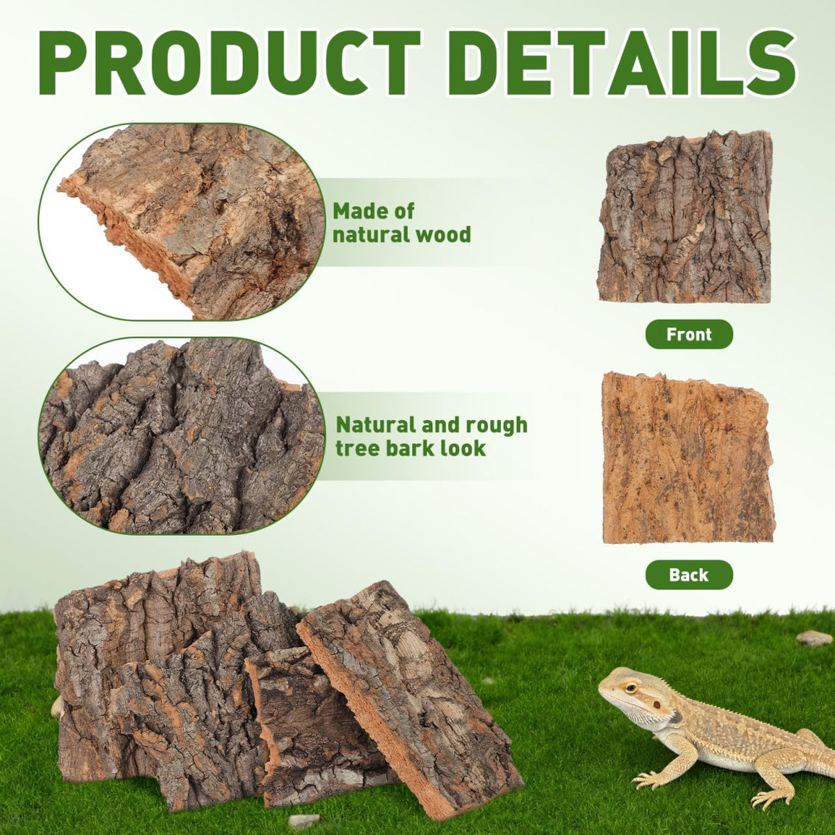 Nolitoy natural tree bark terrarium decor set of four pieces
