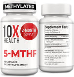 10X Health System 5 MTHF Methylfolate front bottle view