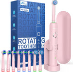 Rtauys R6 rotating electric toothbrush front view in pink