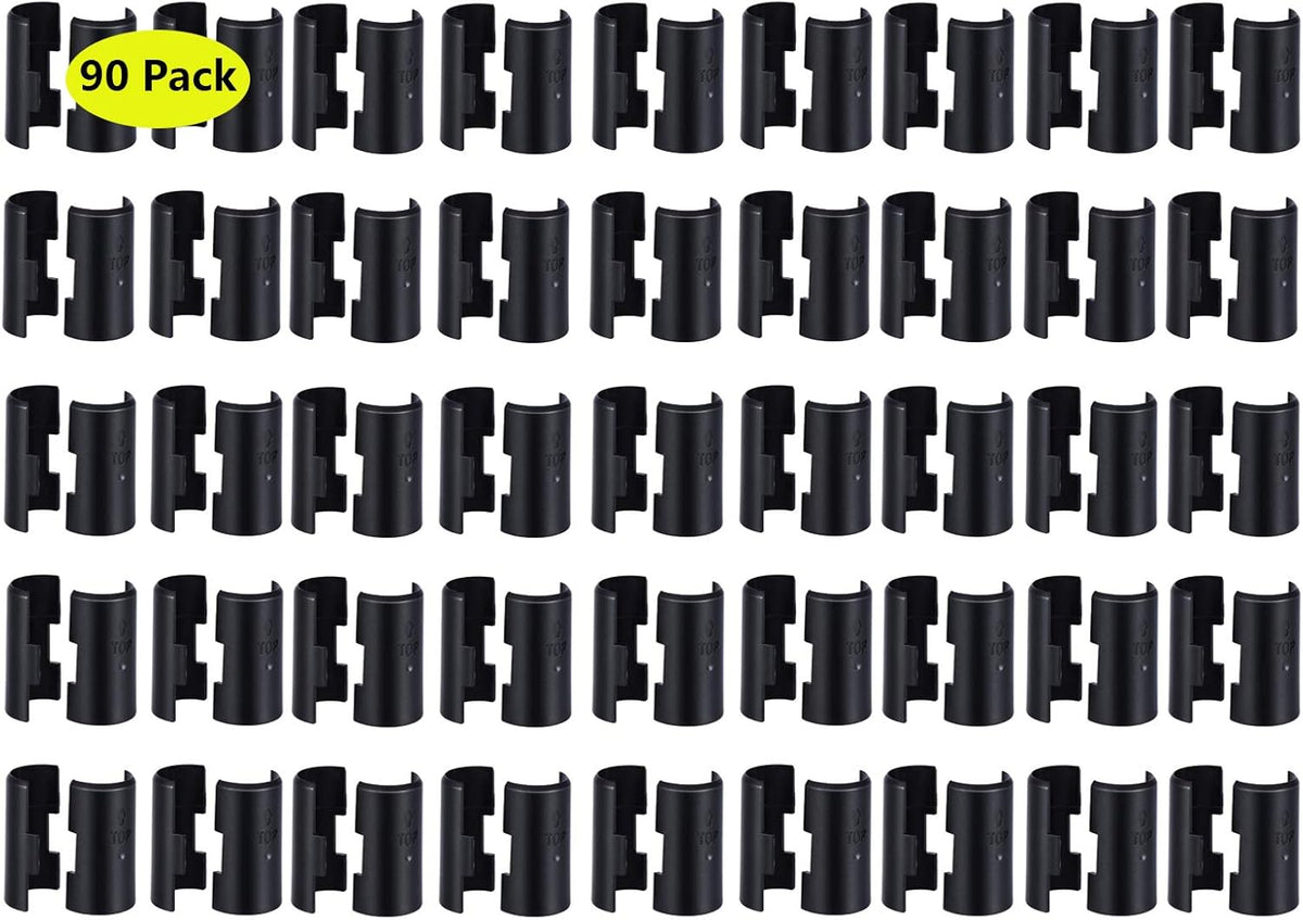Haulonda wire shelf clips front view showing 90 pack black plastic sleeves