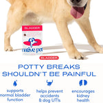 Native Pet Bladder Chews natural ingredient breakdown highlighting cranberry extract and D-Mannose benefits.