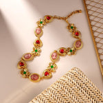 Mikovivi maximalist necklace floral charms close up