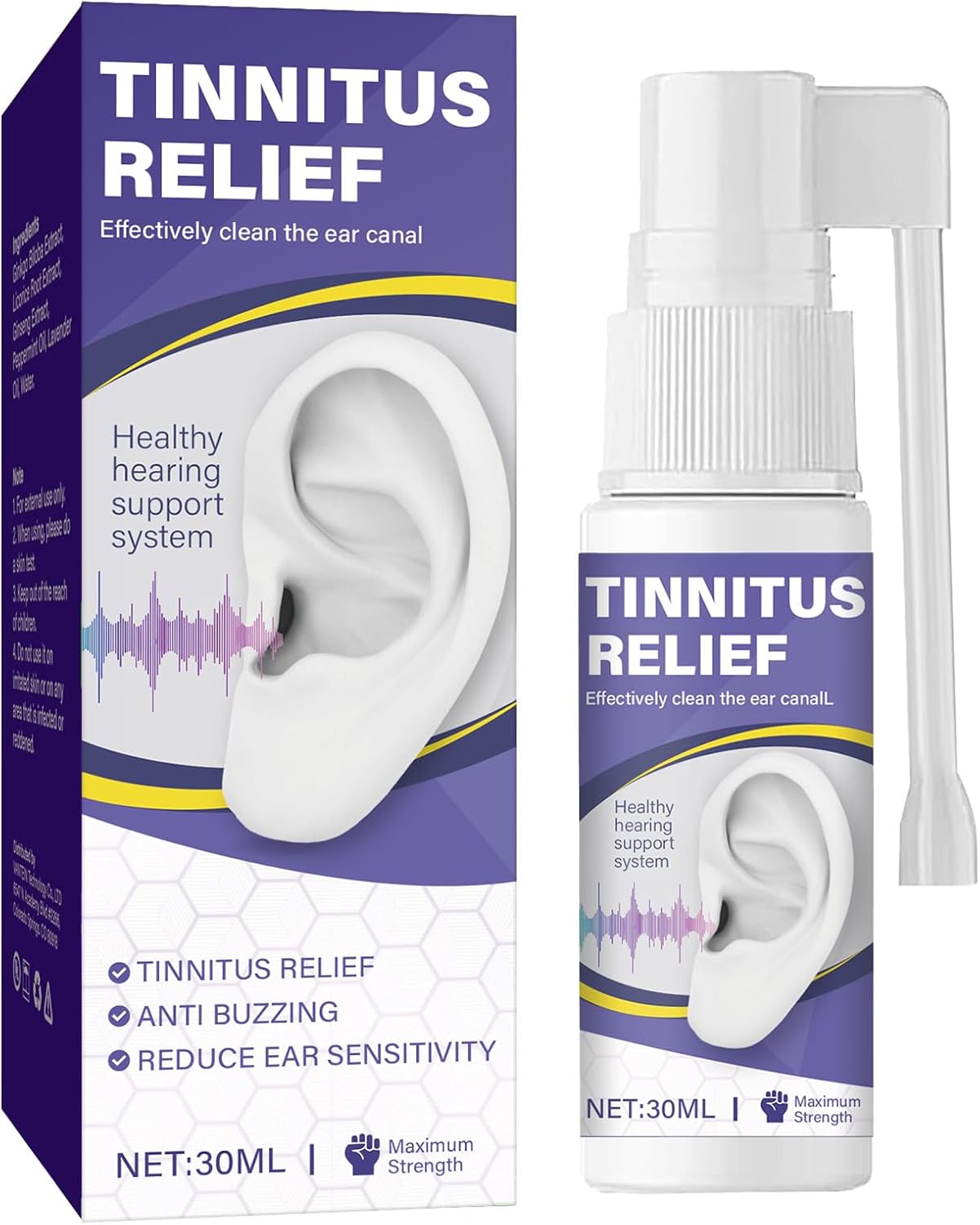 Tinnitus Relief-for-Ringing Ears, Tinnitus Treatment Spray, Reduce Ear Noise & Improve Hearing, Effective Reduce Ear Ringing - Image 1