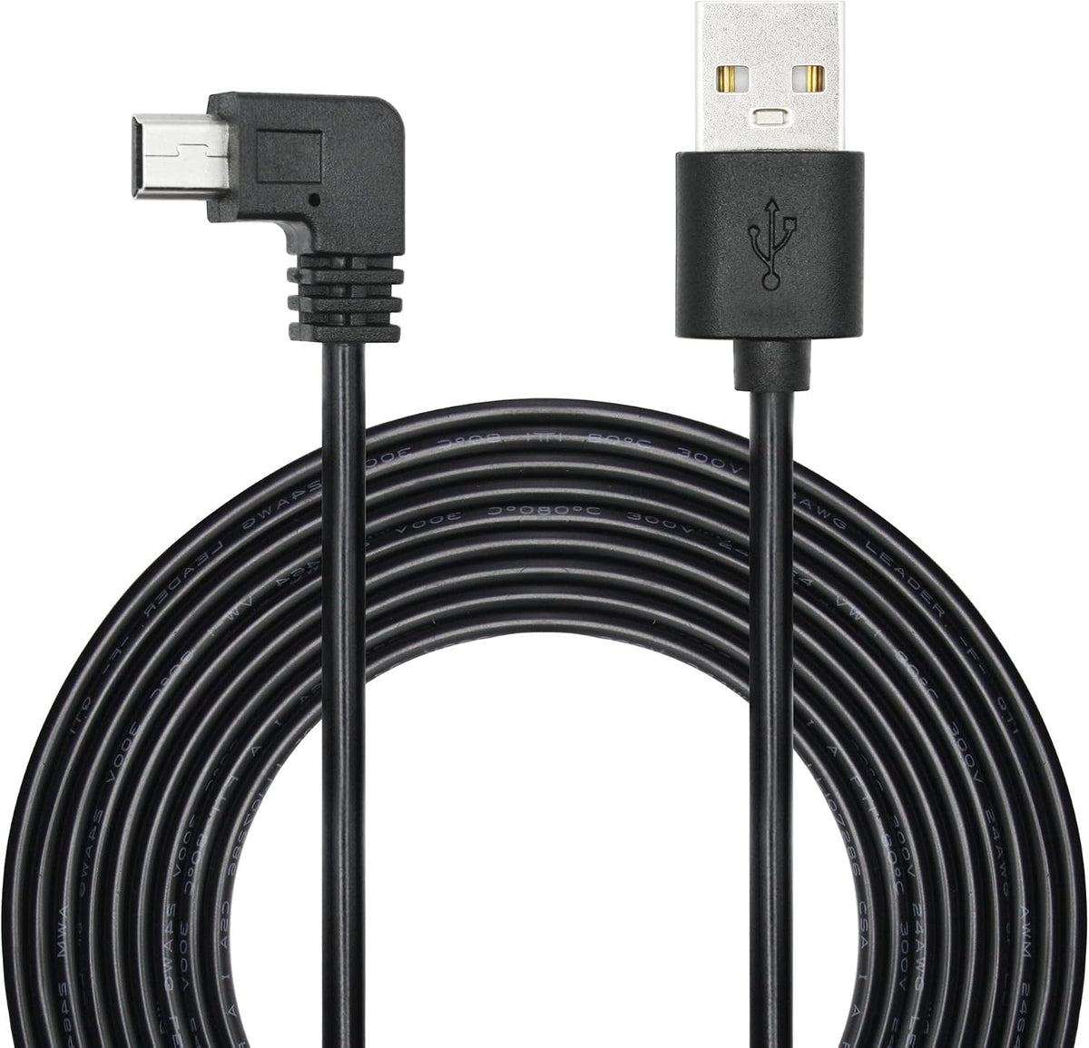 90 Degree Dash Cam Micro USB Power Cord 11FT, Right Angle USB Car Camera Charging Cable, Power Only, Not Compatible with Garmin Devices - Image 10