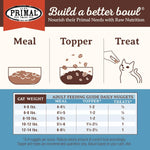 Primal Pet Foods rabbit formula raw cat food topper and complete meal bag