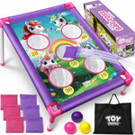 Toy Life Bean Bag Toss Game front view with unicorn design