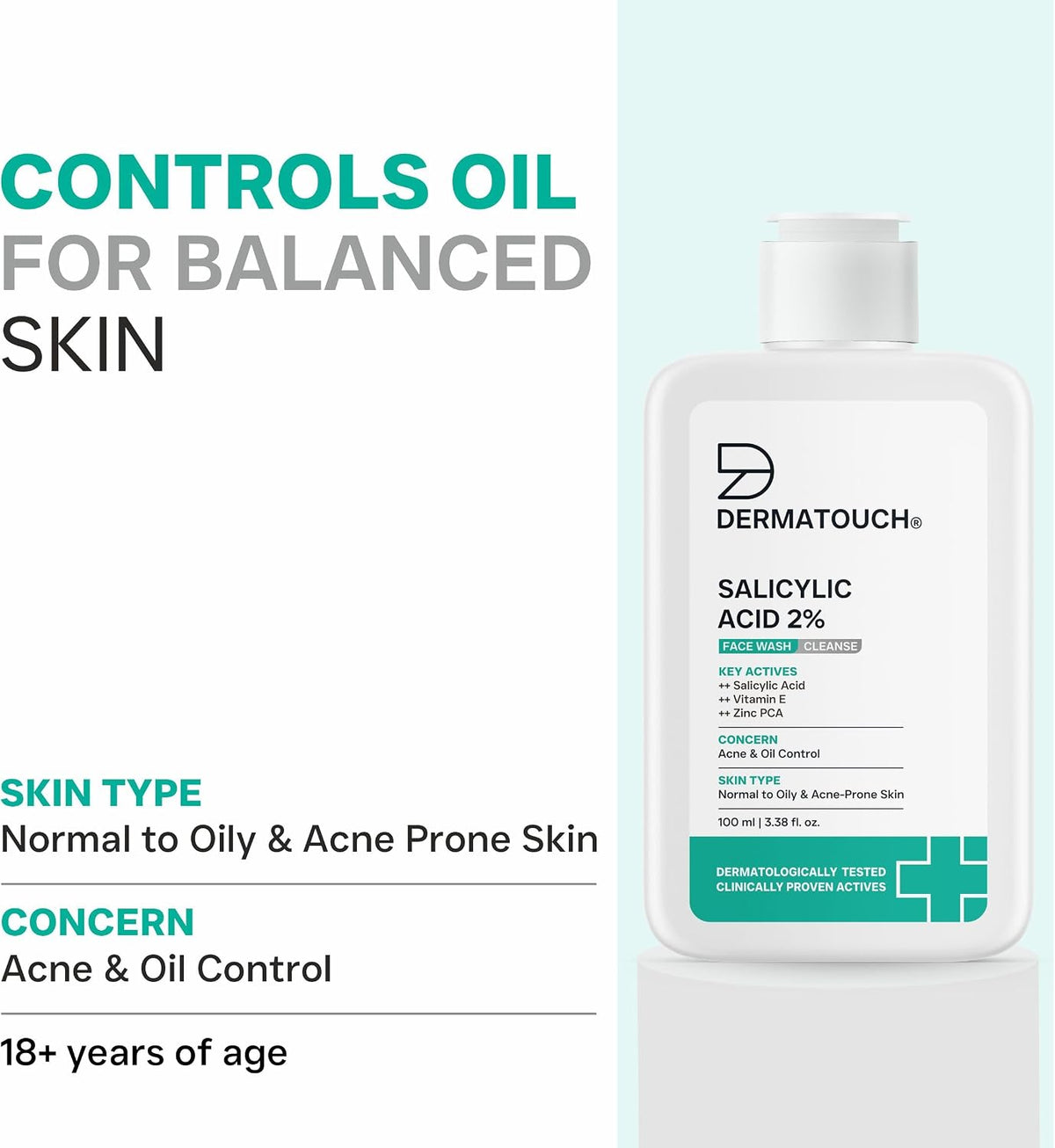Dermatouch Salicylic Acid 2% Face Wash application on wet skin