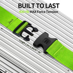 Bright neon travel accessories for easy luggage identification