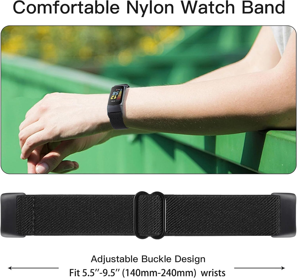 Breathable woven fabric texture of Folavii Fitbit replacement bands