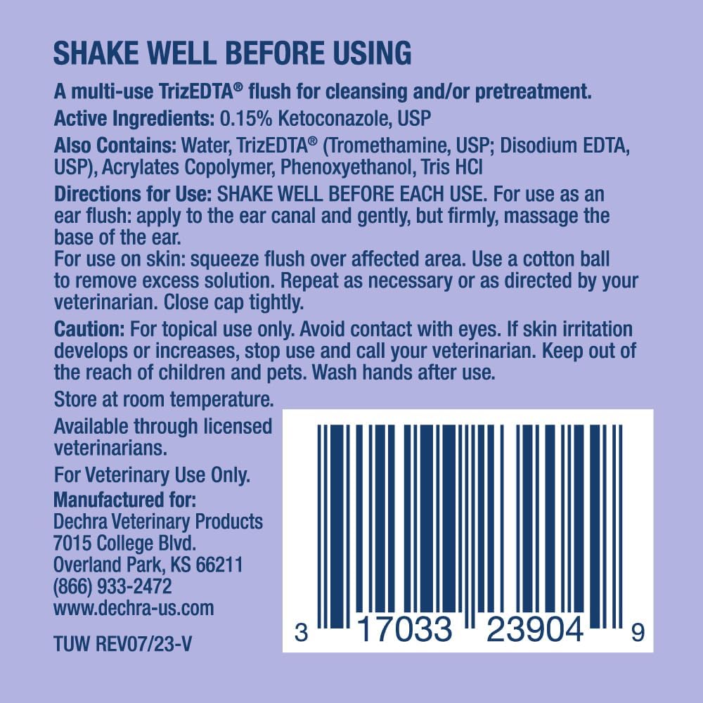 Dechra TrizULTRA+Keto Flush label details