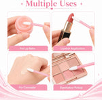 Pack of 200 pink lipstick gloss applicators laid out