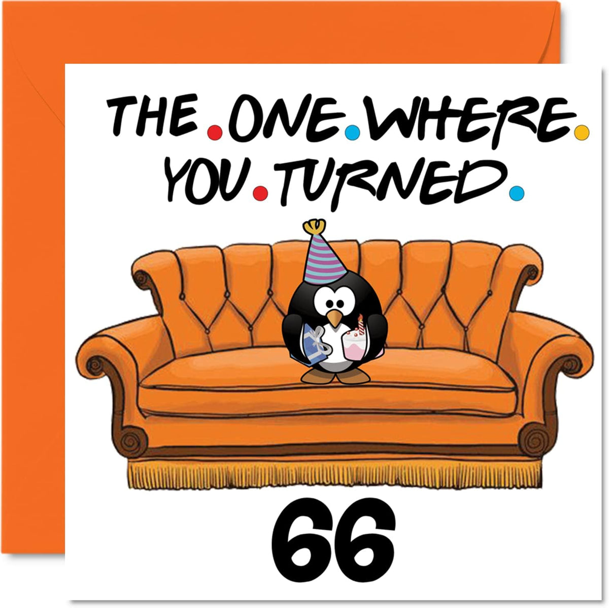 Stuff4 66th birthday card front view greeting card