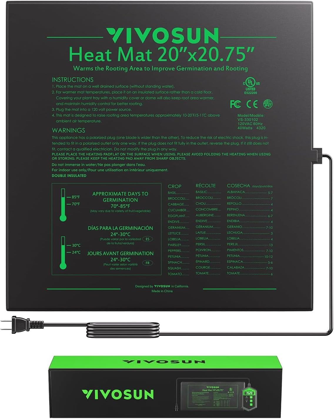 VIVOSUN 10" x 20.75" Durable Waterproof Seedling Heat Mat - Image 10