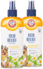 Authentic imported pet itch relief spray eight fluid ounce bottle.