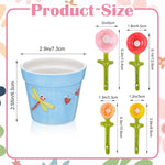 Ubamdom ceramic flower measuring spoons arranged outside pot holder