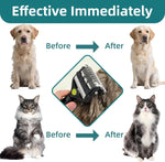 Pet grooming tool showing undercoat rake and deshedding sides
