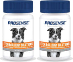 Side view of Pro-Sense canine allergy tablets demonstrating authentic product seals and details