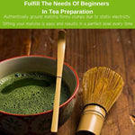 Japanese Matcha Whisk Set Matcha Tea Ceremony Set of 4 Including 100 Prong Matcha Whisk, Traditional Scoop, Tea Spoon and Ceramic Matcha Bowls - Image 4