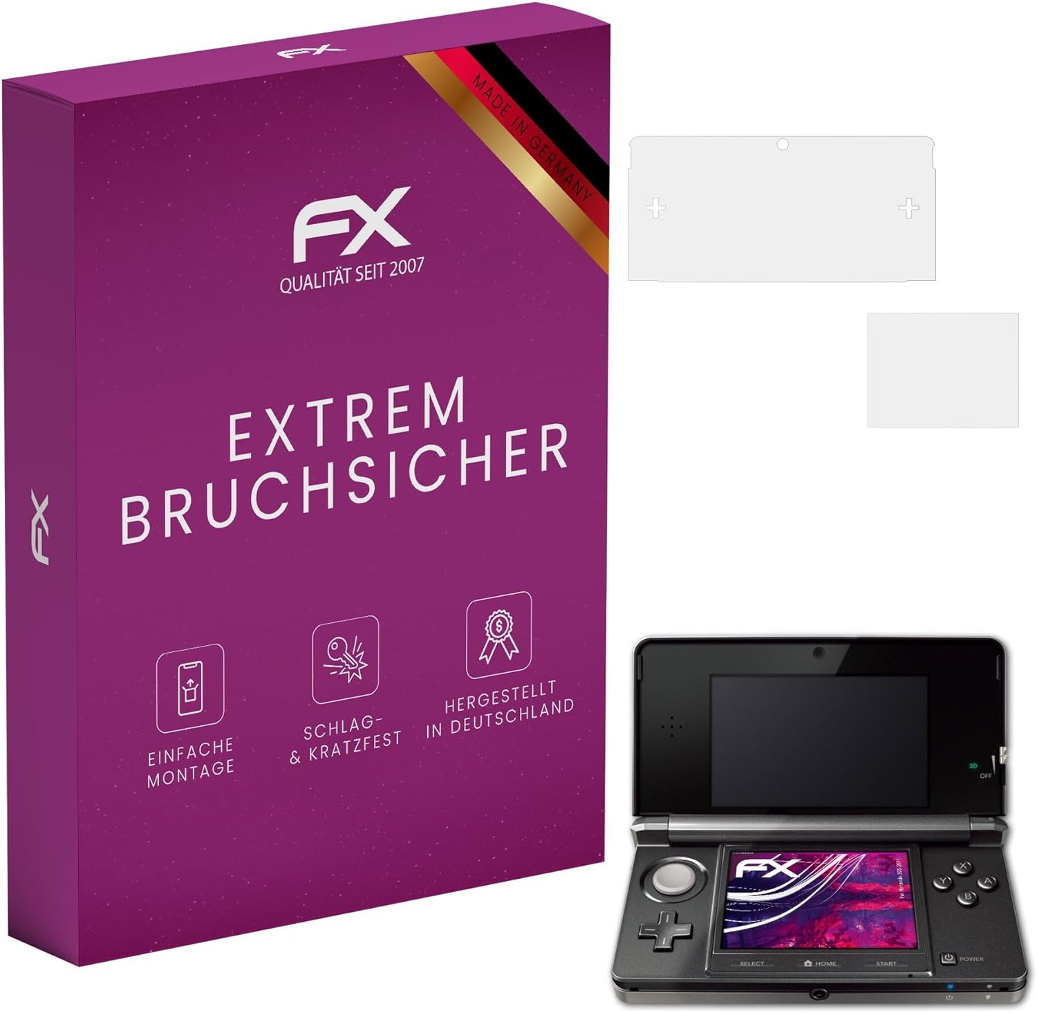 AtFoliX Nintendo 3DS 2011 screen protector packaging front view
