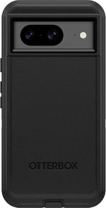 OtterBox Google Pixel 8 Defender Series Case angled perspective showing raised camera edges.