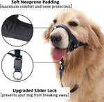 Barkless dog head halter training tool side profile