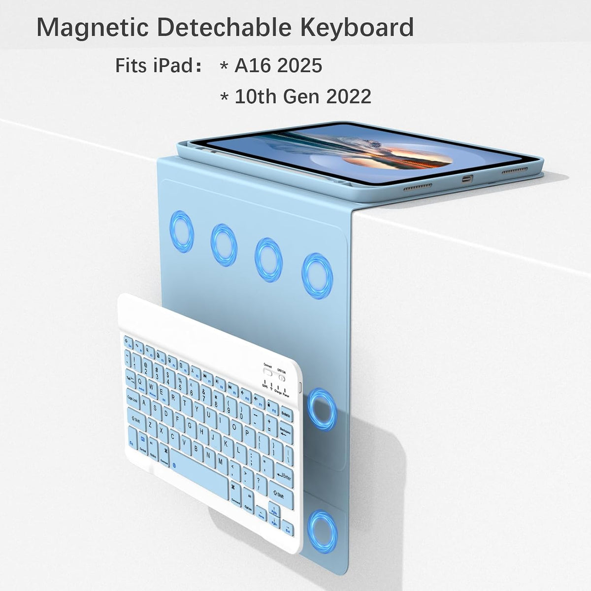 JKSML iPad Keyboard Case showing built-in pencil holder slot
