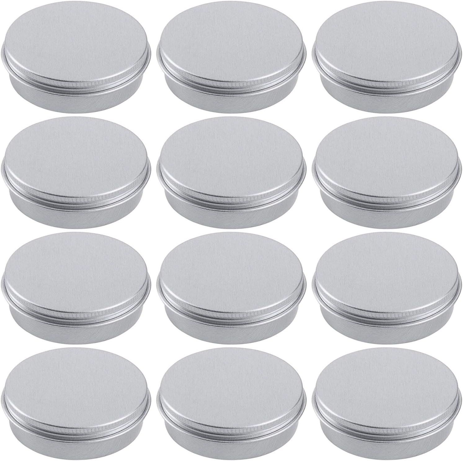 Hulless 2 Fluid Ounce aluminum tin jar set front view