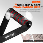 HPYGN exercise handle close-up of the ergonomic foam grip