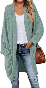 MEROKEETY Cardigan Sweaters for Women Oversized Long Cardigans Fall Outfits | Waffle Knit, Batwing Long Sleeve, Loose Fit, Open Front, Slouchy Casual Outwear, Cozy Sweater Coat, Winter Clothes - Image 15