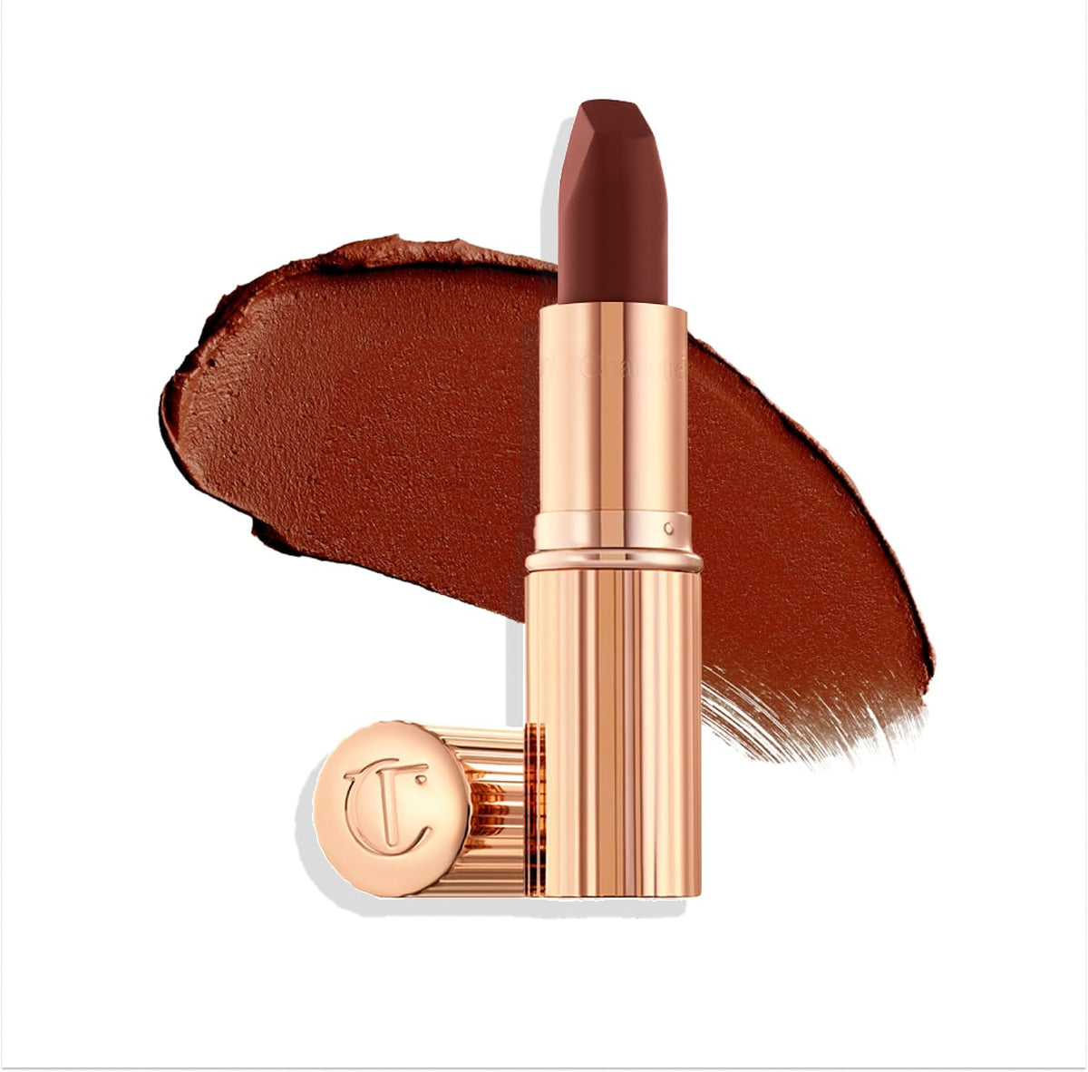 Charlotte Tilbury Matte Revolution lipstick in iconic rose-gold packaging