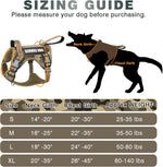 Reflective nylon dog harness being adjusted for a secure snug fit.