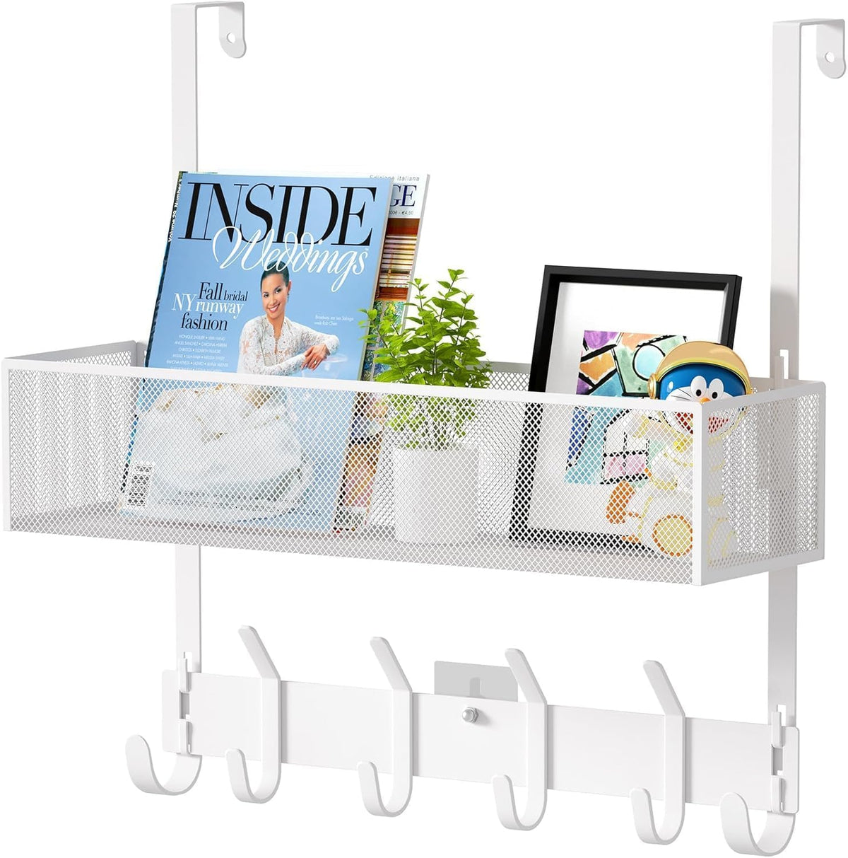 LUCYCAZ over the door organizer front view in white