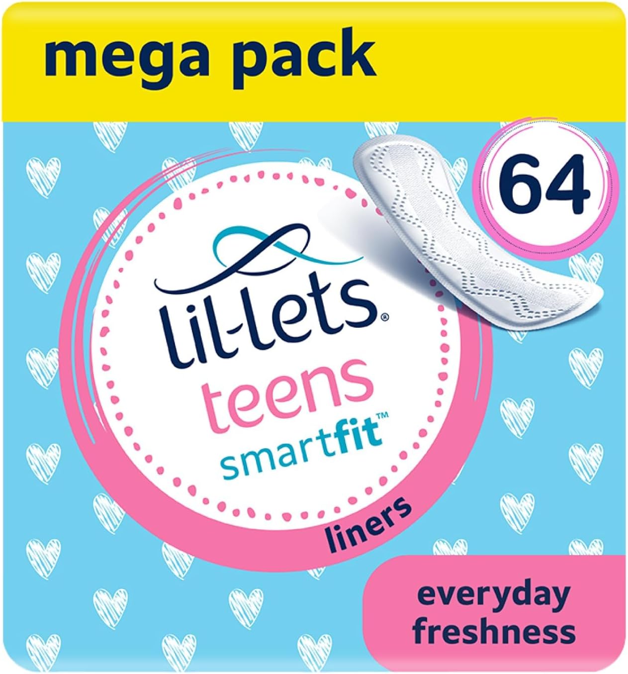Lil-Lets Teens Liners - 64 Count Pantyliners for Girls - Thin, Absorbent Liners - Soft & Breathable, Fragrance Free for First Periods - Light Days - Image 1