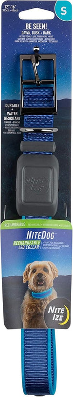 Nite Ize NiteDog Rechargeable LED Collar - Light Up Dog Collar with Durable Metal Buckle - Water-Resistant & Rechargeable Collar - Dog Supplies for Night Activities - Medium, Blue - Image 12