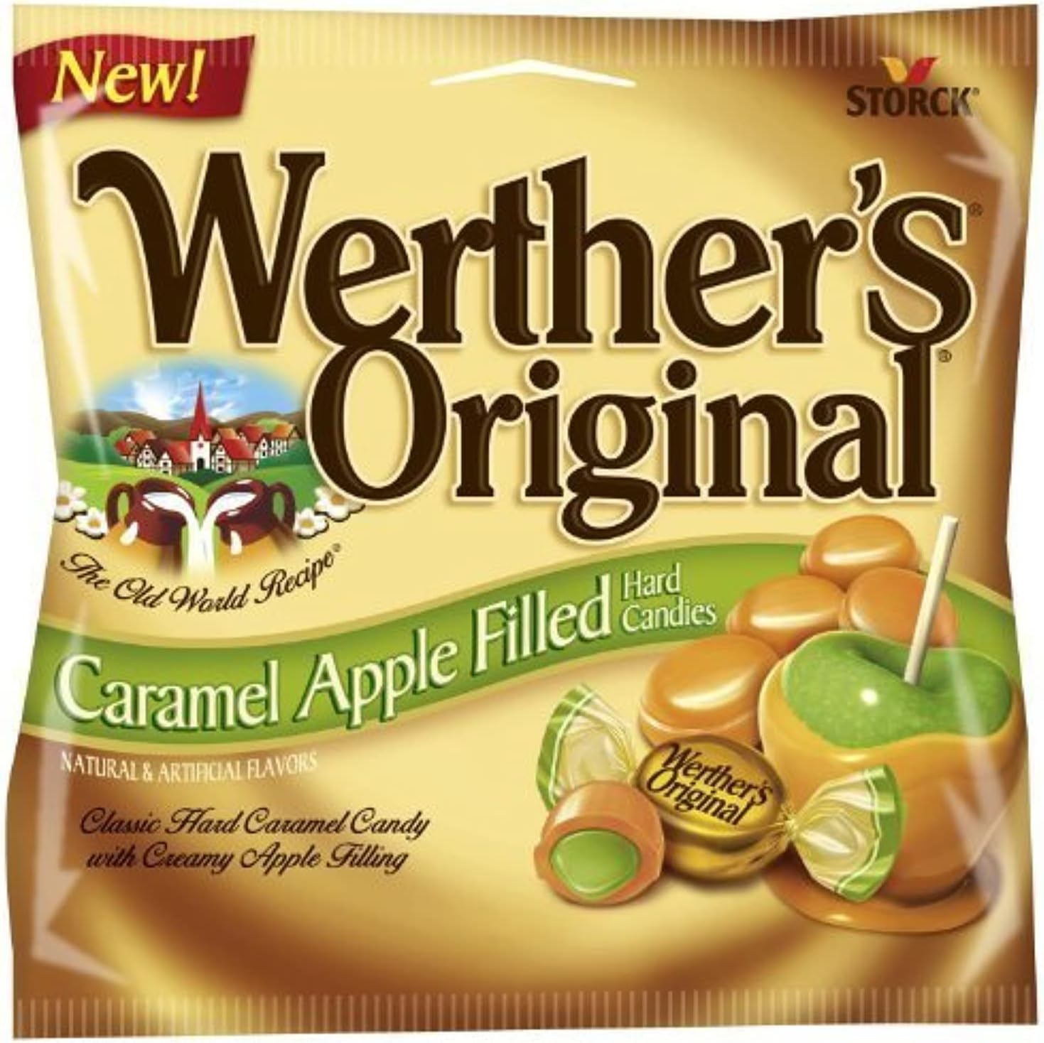 Werther's Original Caramel Apple Filled Hard Candies front view of bag