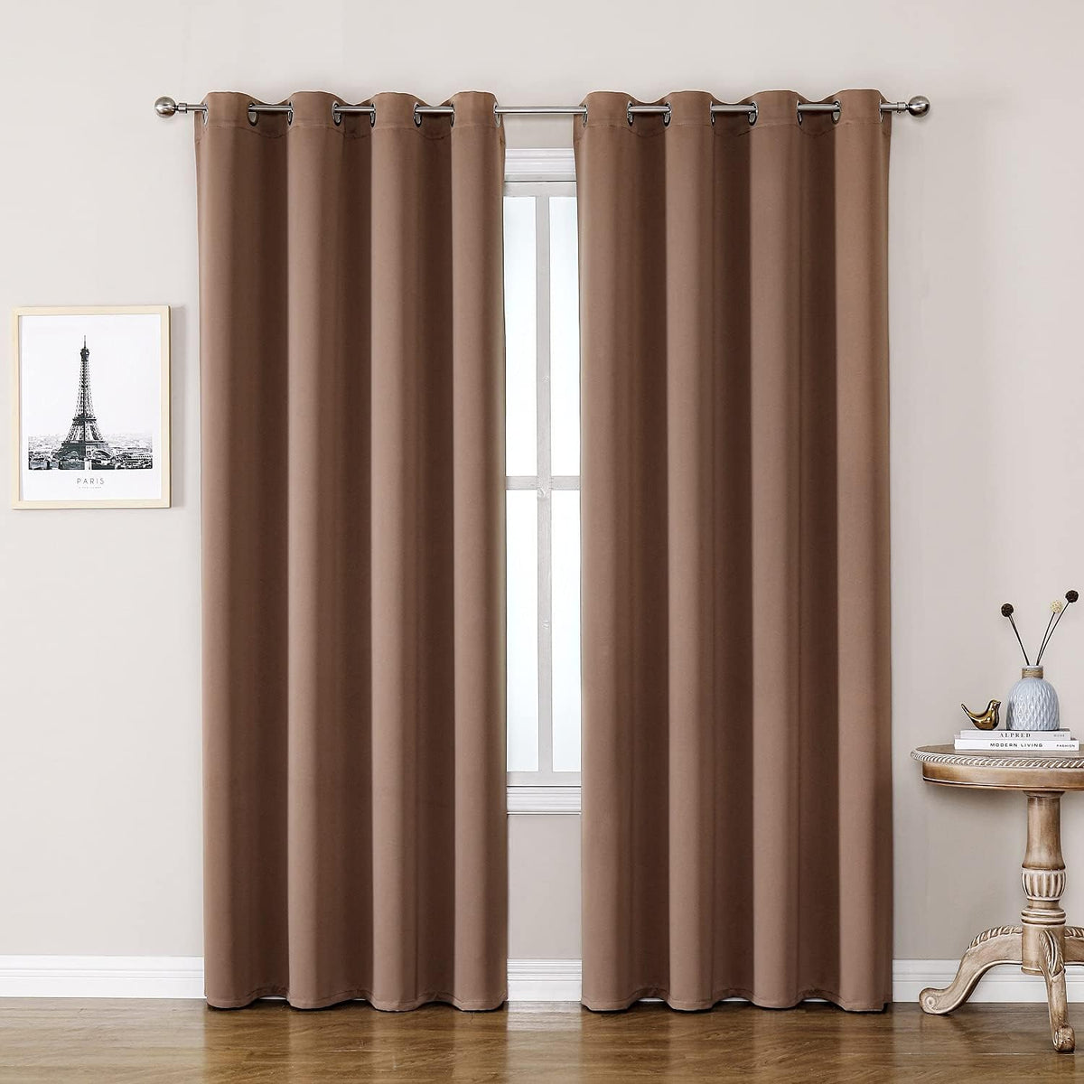 ChrisDowa room darkening curtains cappuccino front view