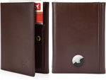 Polare Full Grain Leather Pilot Wallet Passport Holder RFID Blocking Tri-fold Travel Cover Document Organizer for Aviation Professionals (Dark Brown with AirTag Slot) - Image 9